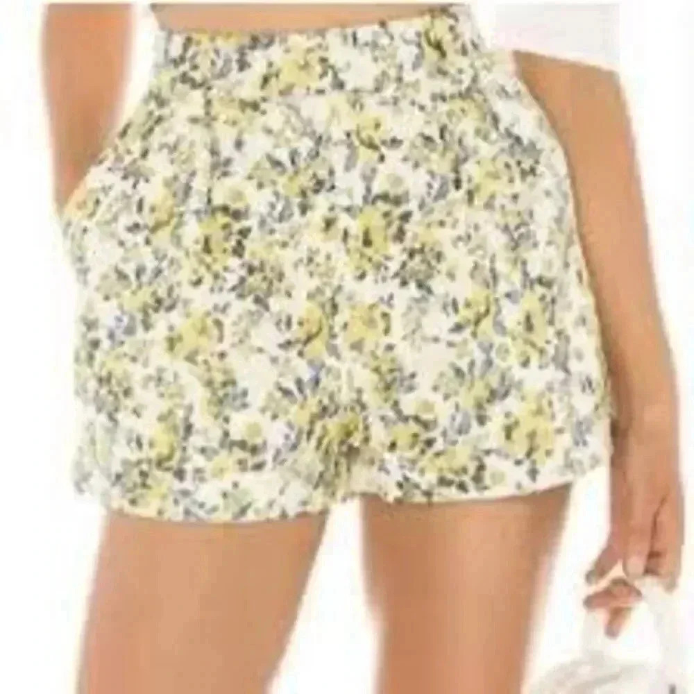 Revolve Lovers And Friends Warren‎ Shorts in Yellow And Blue Sz S